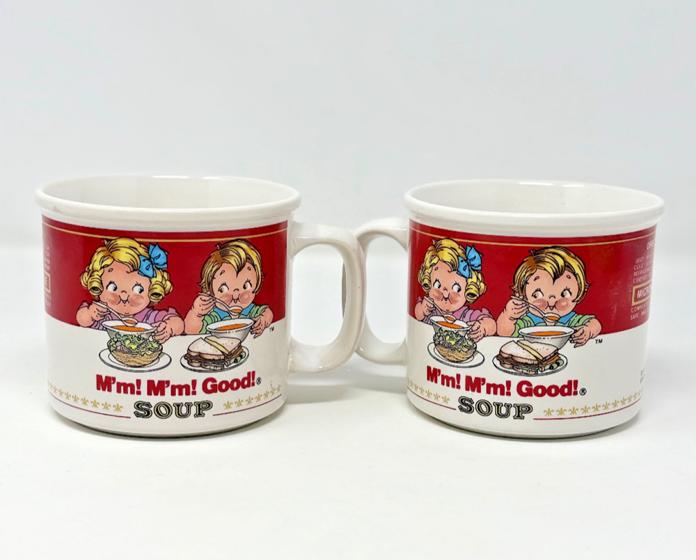 Westwood 1991 Campbell's Soup Campbell's Kids Ceramic Mugs Pair 14 oz